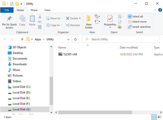 Setup file in the folder