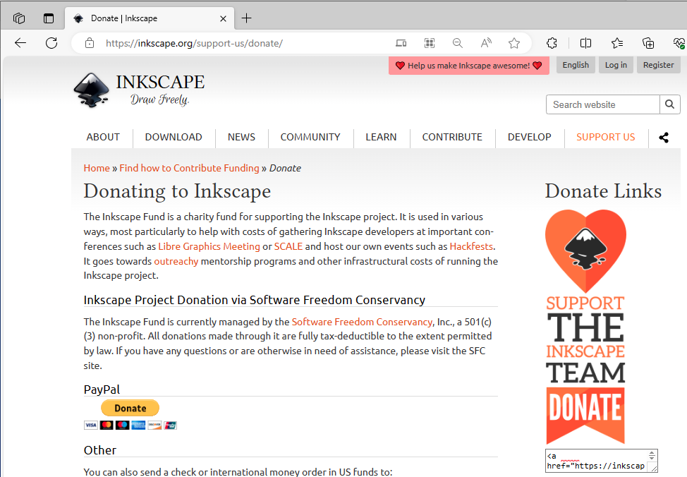 Donate to Inkscape
