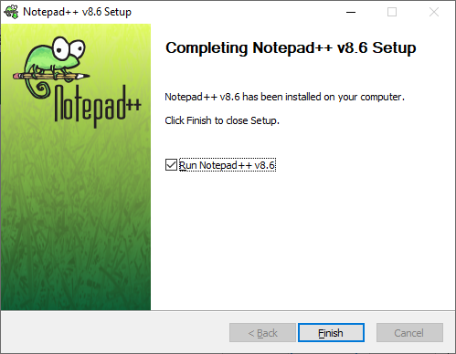 Completed the Notepad++ Installation