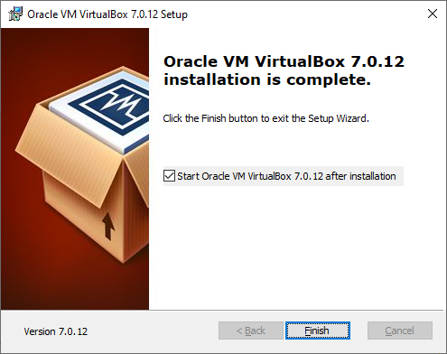 Completed the VirtualBox Installation